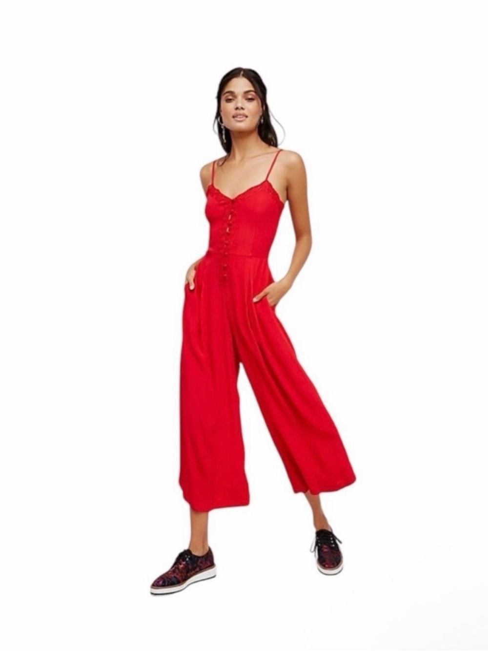 Free people coral pink piece Eileen romper jumpsuit